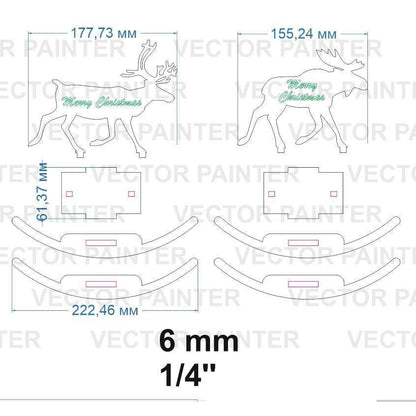 Toys of deer and elk for Christmas