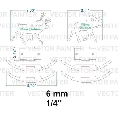 Toys of deer and elk for Christmas