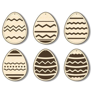 Set of 12 flat Easter eggs