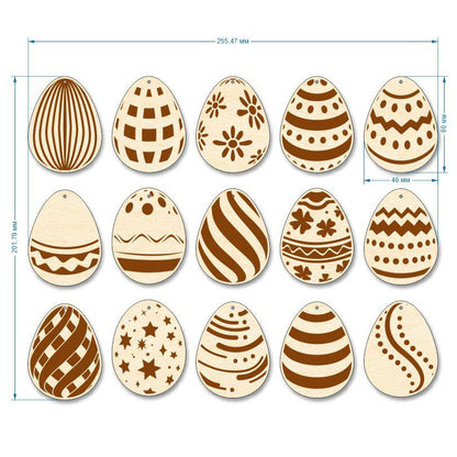 Set of 15 Easter eggs