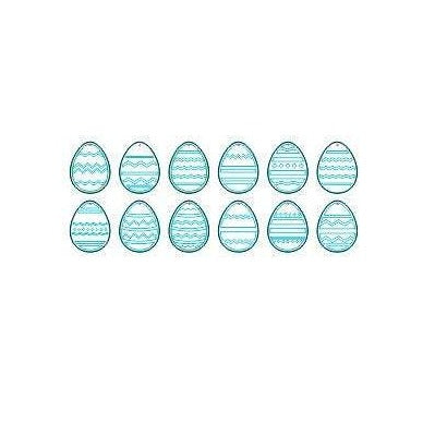 Set of 12 flat Easter eggs