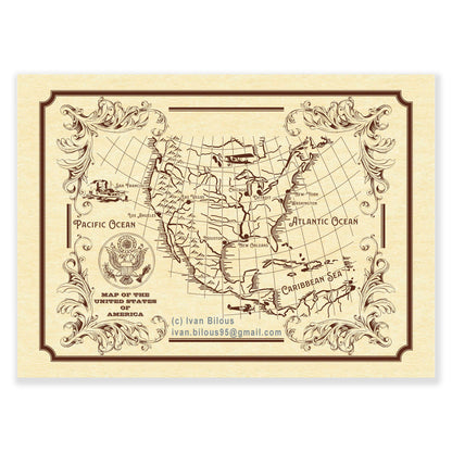 Vintage USA Map