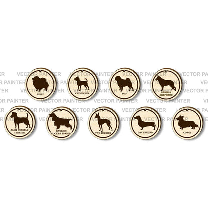 Set of 18 Dog's labels