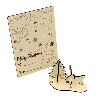 Christmas gift card with deer