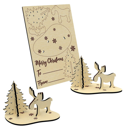 Christmas gift card with deer