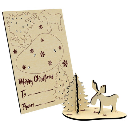 Christmas gift card with deer