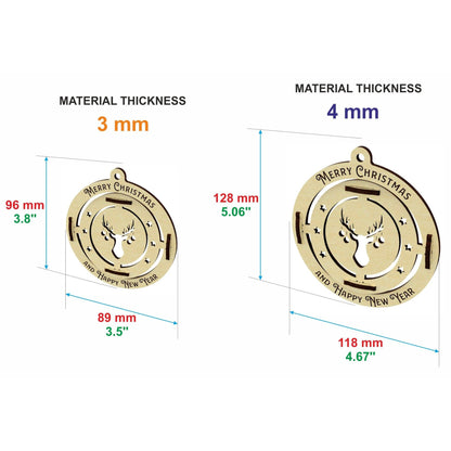 Set of 7 Christmas tree ornaments