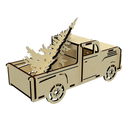 Christmas truck with Christmas tree