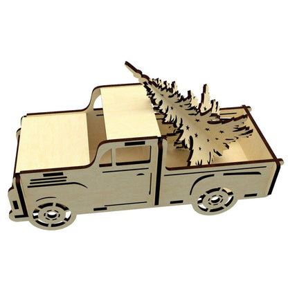 Christmas truck with Christmas tree