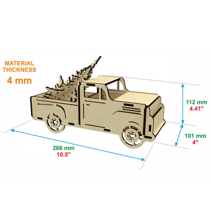 Christmas truck with Christmas tree