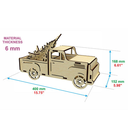 Christmas truck with Christmas tree