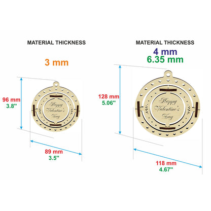 Set of 3 Moving Card for Valentine's Day