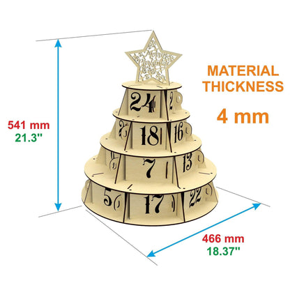 Advent Xmas calendar tree