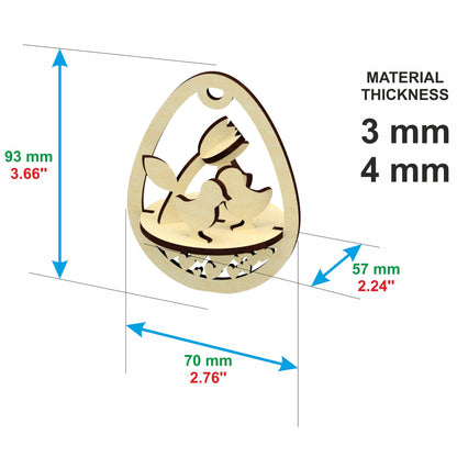 Easter Egg Ornament Walking Chicken