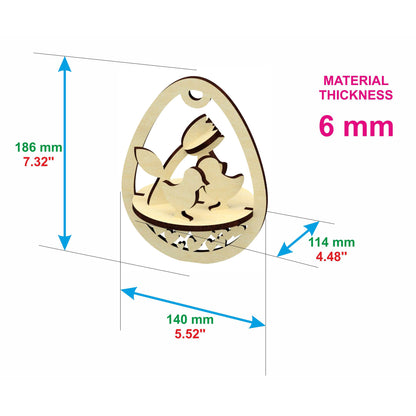 Easter Egg Ornament Walking Chicken