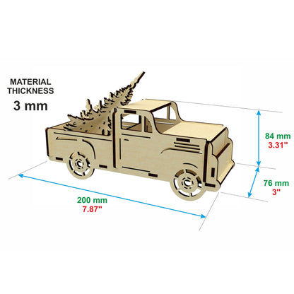 Christmas truck with Christmas tree