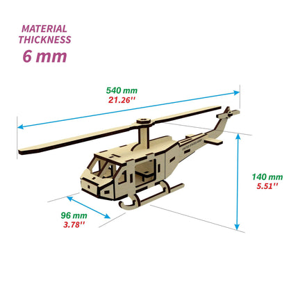 Helicopter Miniature Model with Moving Screw
