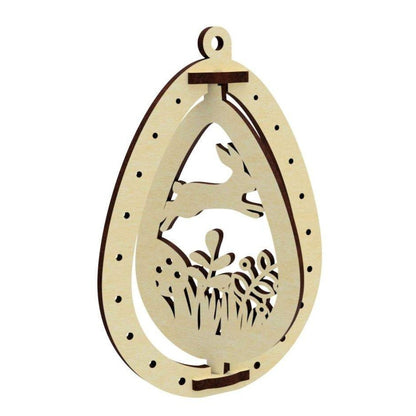 Set of 3 Easter Eggs "Happy Rabbit"