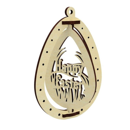 Set of 3 Easter Eggs "Happy Rabbit"