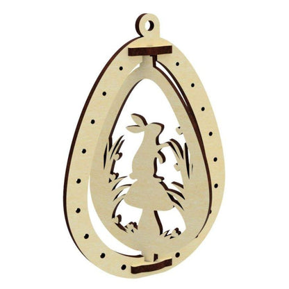 Set of 3 Easter Eggs "Happy Rabbit"