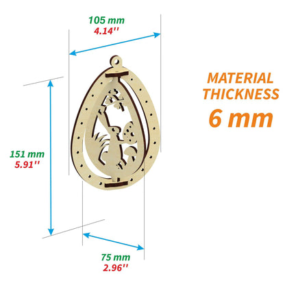 Set of 3 easter eggs "Funny rabbits"