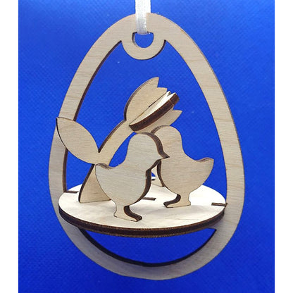 Easter Egg Ornament Walking Chicken