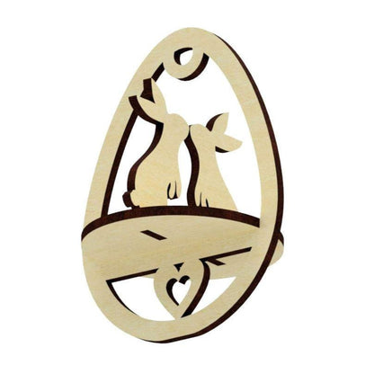 Easter Egg Ornament "Kissing rabbits"