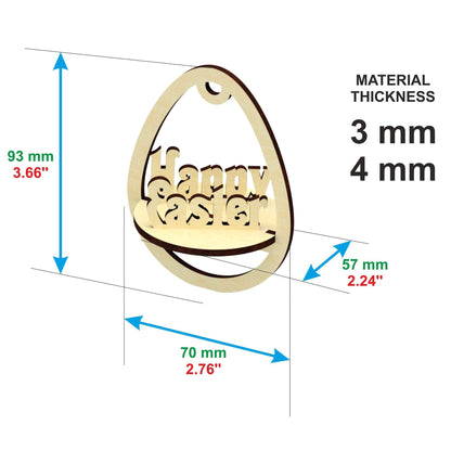 Easter Egg Ornament "Happy Easter"