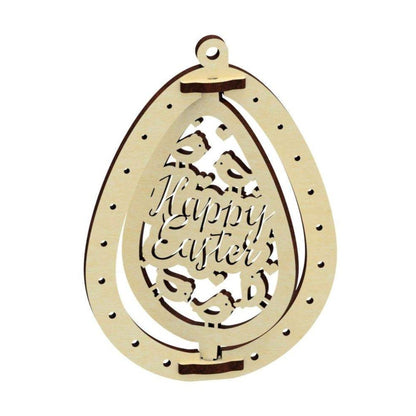 Set of 3 Easter Egg Ornaments "Happy Easter"