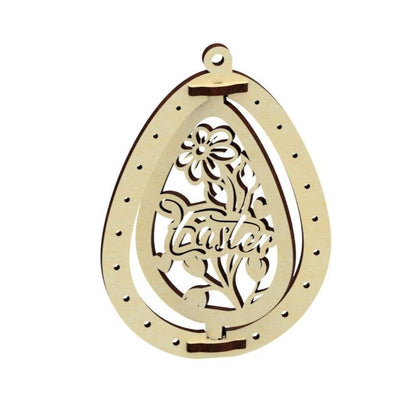 Set of 3 Easter Egg Ornaments "Happy Easter"