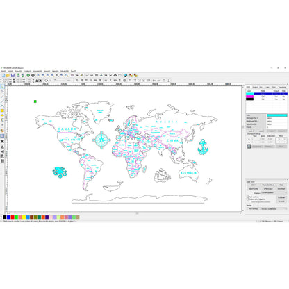 Bathymetric world map